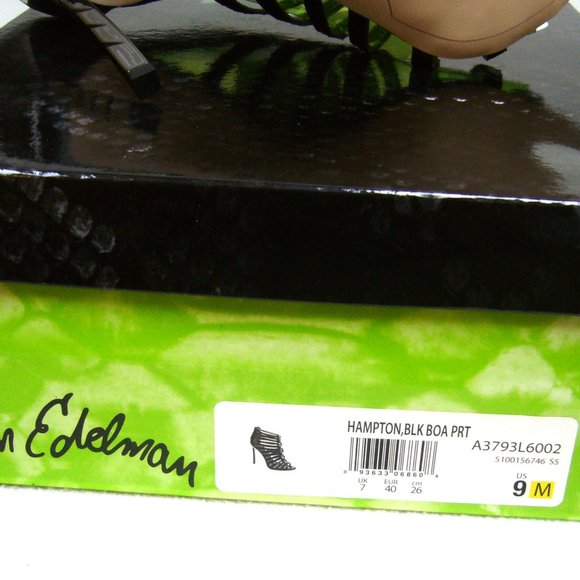 New Sam Edelman Snakeskin Print Cage Heels Crystals - Picture 5 of 5